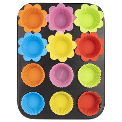 Muffin Tray with Cases 12 pcs