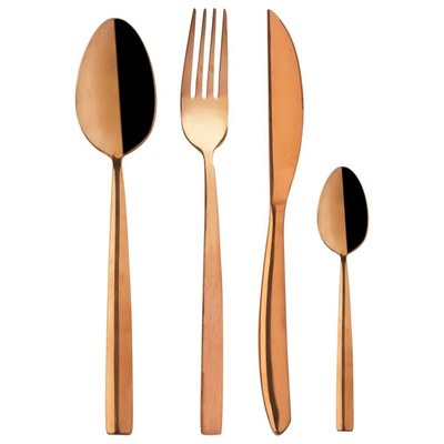 Cutlery Set Steel Copper for 6 People 24 pcs