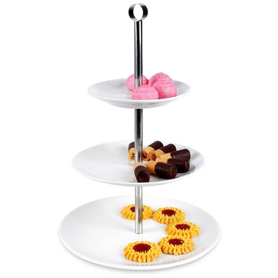 Tier Cake Stand Porcelain White 3-Story 25,5 cm