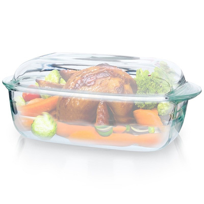 Heat-resistant glass roaster lid 3+1.5 l