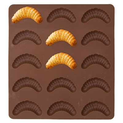 Cookie Mold Silicone Brown Croissants SILLINIE