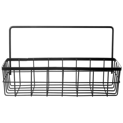 Kitchen Shelf Hanging on a Railing Metal Black RADKA 30x10,5x17cm