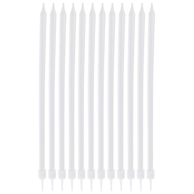 Birthday Candles White Long 14,5 cm 12 pcs