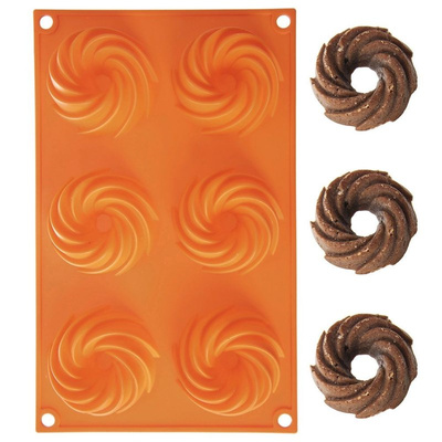 Fluted Cake Mould Silicone Orange SILLINIE 28x17x3 cm