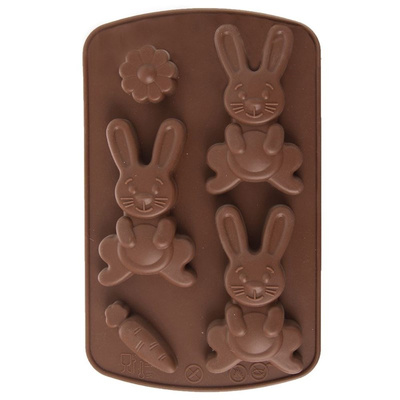 Cookies and Chocolate Mold Silicone Orange Bunny SILLINIE