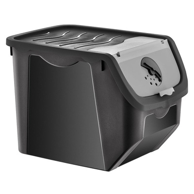 Vegetable Storage Container with a Lid Black 12 l