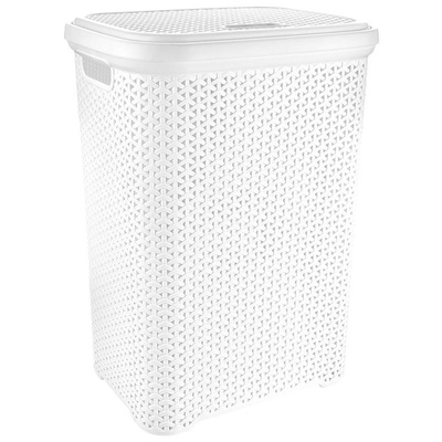 Laundry Basket Plastic White 55 l