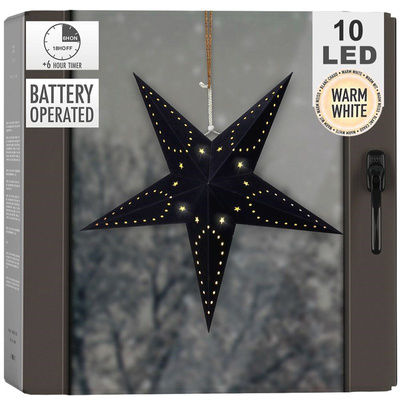 Lighted Star Velvet Black Hanging 45 cm