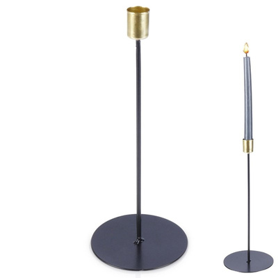 Candle Holder Metal Black Gold (II CATEGORY) 30,5 cm