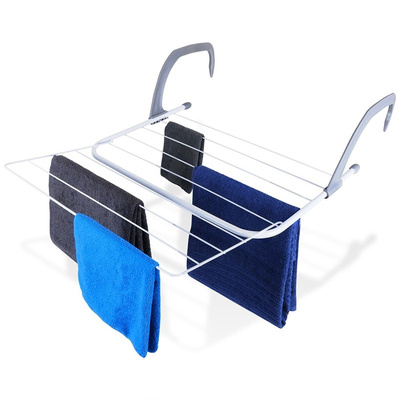 Clothes drying rack for radiator metal white foldable 55x50.5 cm