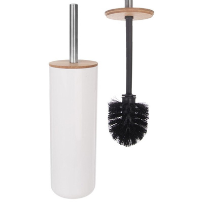 Toilet Brush with a Stand Bamboo White WHITNEY 37 cm