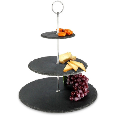 ORION Cake stand 3-level for cookies cake fruits STONE