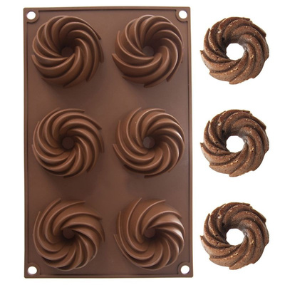 Fluted Cake Mould Silicone Brown SILLINIE 28x17x3 cm