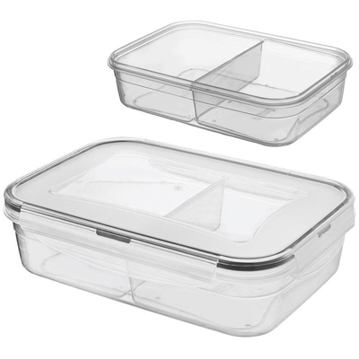 Food Container with Lid and Gasket Divided 1 l