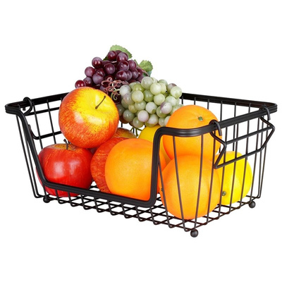 Basket for Fruit and Vegetables Metal Black