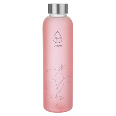 Water Bottle Glass Pink 600 ml