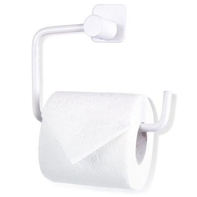 Toilet Roll Holder Metal White 15 cm