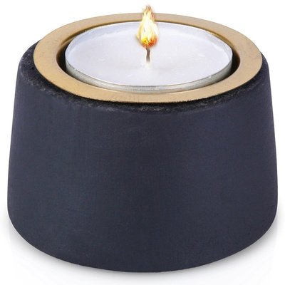 Candle Holder Wooden Black (II CATEGORY) 6x4 cm