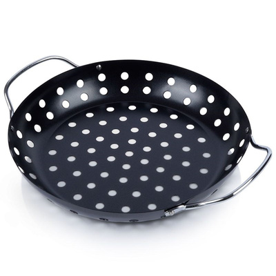 Vegetable Grill Basket Metal Perforated Black 24x29 cm