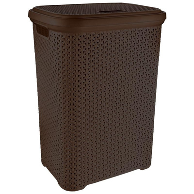 ORION Basket for laundry underwear with lid 55L BROWN