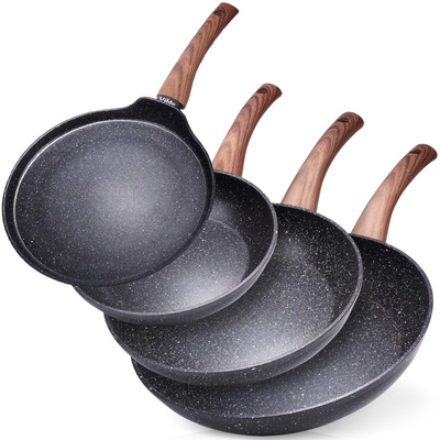 Frying Pan Set Granite BLACK&WOOD 20 / 24 / 28 cm 3 pcs