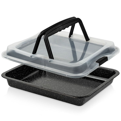 Baking Tin Granite with Lid NATURE 40x32,5x5 cm