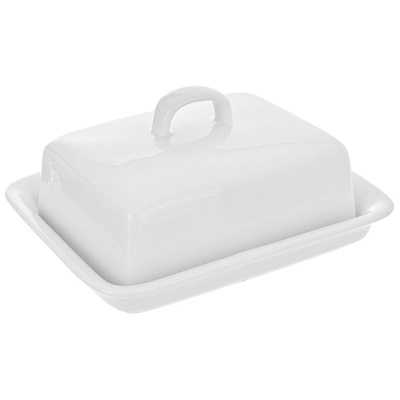 Butter Dish Ceramic White