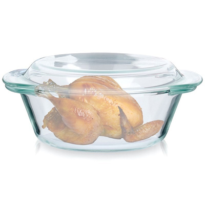 Heat-resistant glass roaster with lid 1 l+270 ml