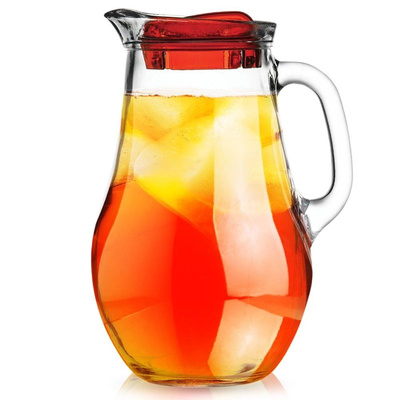 ORION Glass jug for water compote drinks lemonade with handle and lid 2,1L