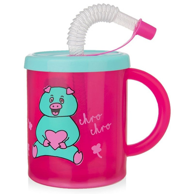 Kids Mug with Straw Pig 260 ml