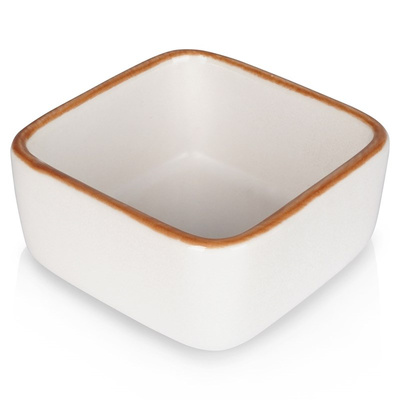 Naczynie żaroodporne ceramiczne białe 7,5x7,5x3,5 cm, 85 ml