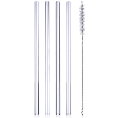 Drinking Straws with Cleaning Brush Glass 20 cm 5 pcs