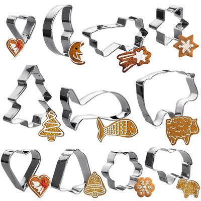 Cookie Cutters Aluminum Christmas 10 pcs