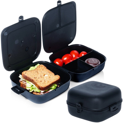 Lunch Box Lunchbox Divided Black 2x700 ml