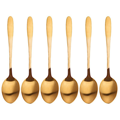 Teaspoons Steel Golden 6 pcs